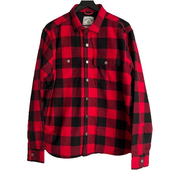 Other - Iron And Resin Buffalo Plaid Shirt Jacket Size XXL Red
